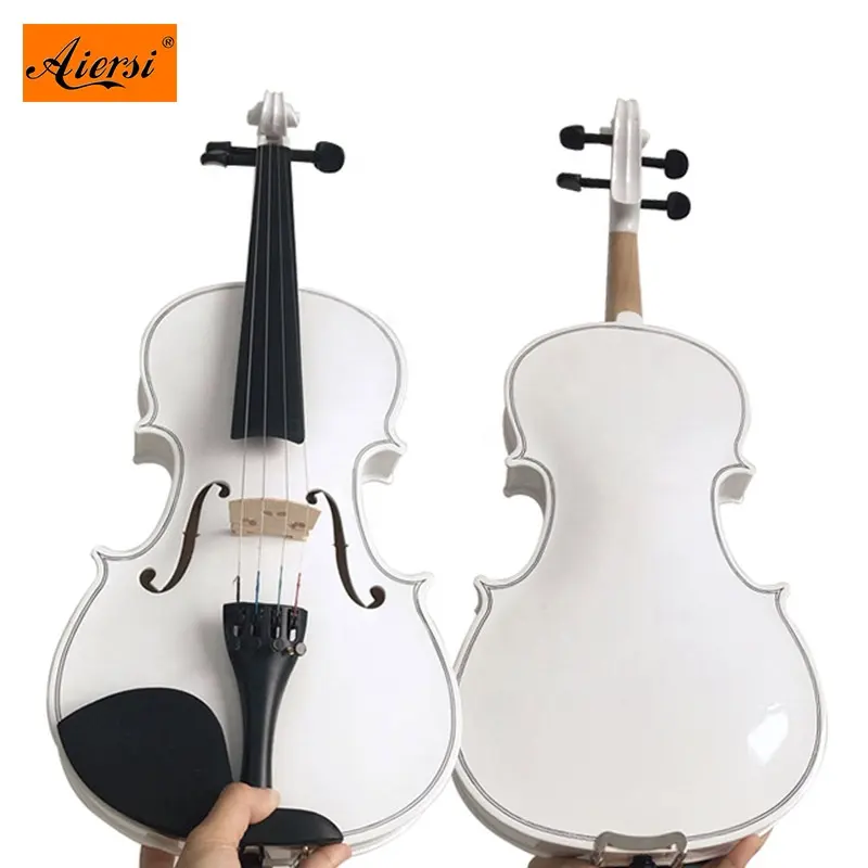Aiersi Marke Einstiegs Sperrholz Ahorn weiß Farbe Sprühen Geige mit Bogen Fall Saite Musik instrumente zum Verkauf