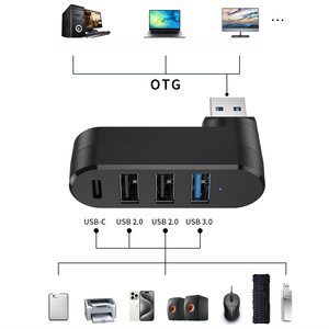 USB集线器适配器旋转高速u盘读取器分离器3端口USB 2.0适用于电脑笔记本电脑迷你配件 - Product Image 4