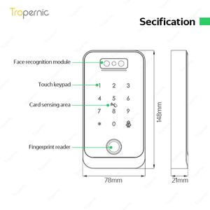 Kit für das Troper nic Door Access Control System Wasserdichte Zugangs kontrolle für die Zugangs kontrolle zur Gesichts erkennung der Glastür-Gegensprechanlage - Product Image 5