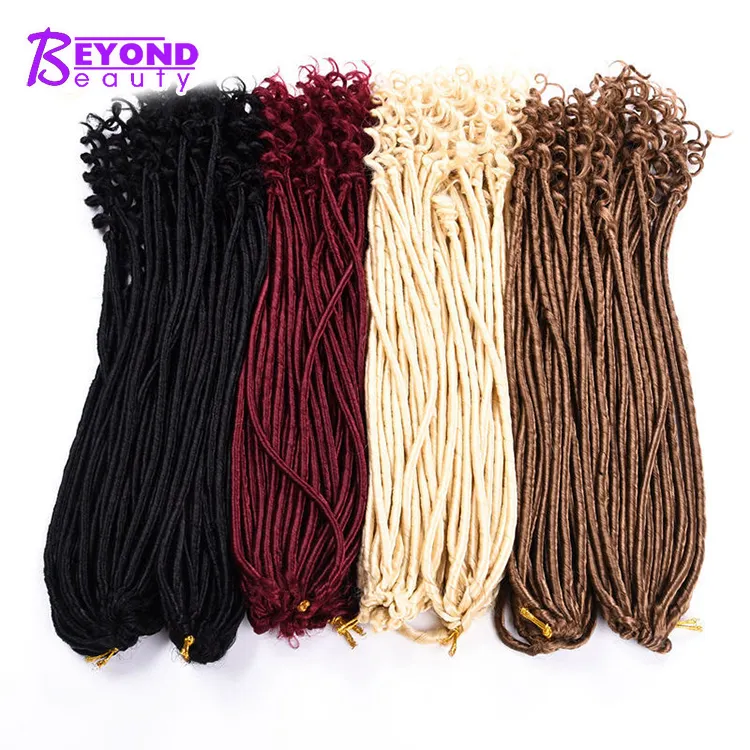 20 pollici Dea Faux Locs Ricci Dei Capelli Del Crochet 22 Radici/pacchetto Faux Serrature Sintetica Crochet Intrecciare I Capelli di Estensione