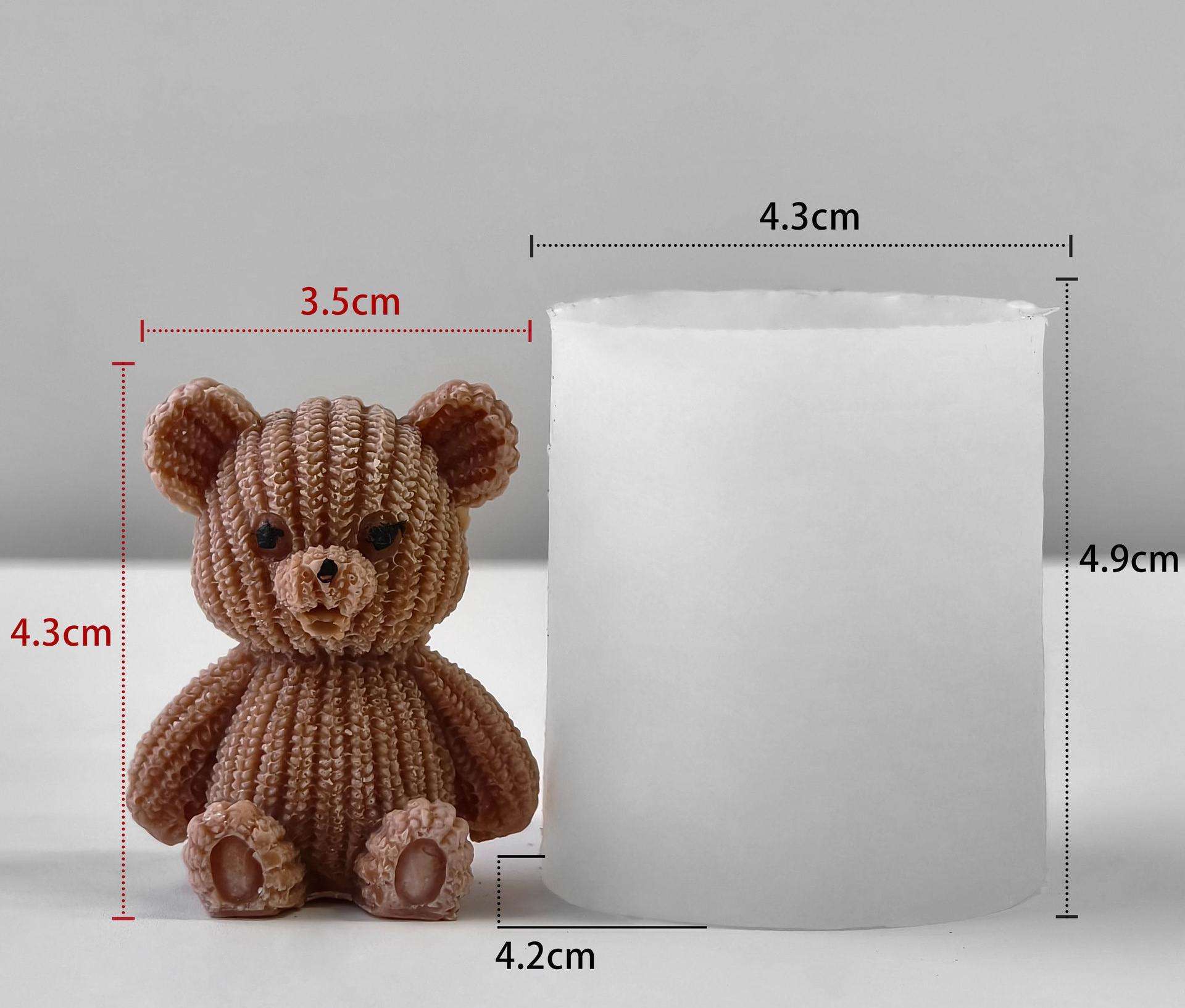 blanco # 3 moldes de ositos de peluche