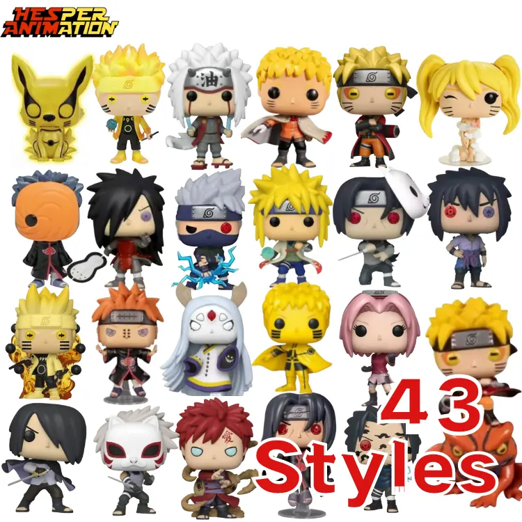 43 Estilos 10cm 3.94 polegadas 2023 Novo Narutos Mini Bonito Figura Anime Itachi Uchiha Sasuke Modelo de PVC Toy Narutos Estátua Figura