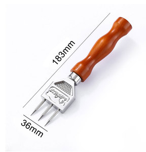 Manche en bois alliage de Zinc Trident pics à glace pour briser la glace barre à trois dents déchiqueteuse ciseau professionnel brise-glace outils de vin - Product Image 4