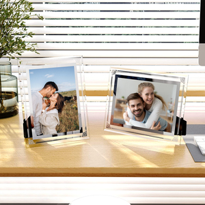 5x7額縁クリスタルシルバーガラス額縁8x10卓上用水平または垂直 - Product Image 4