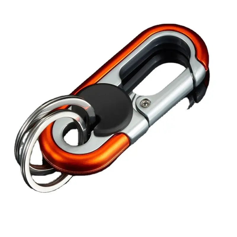 พวงกุญแจโลหะพวงกุญแจโลหะแบบปรับแต่งได้คุณภาพสูงทำจากสเตนเลสสตีลแหวนคู่หรูหราพวงกุญแจโลหะ