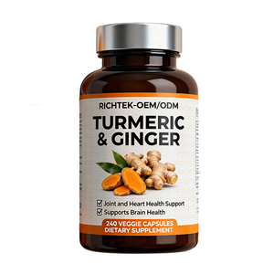 Harian bersama dan dukungan kesehatan imun manajemen energi suplemen Herbal 240 Vegan organik kunyit & jahe kapsul - Product Image 6