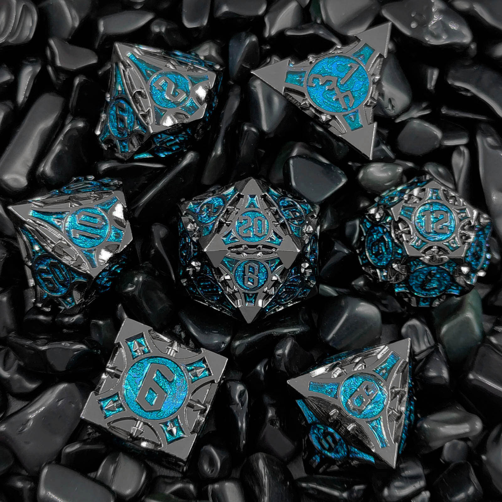 Azul con brillo negro