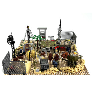 Juego de bloques de construcción de partículas pequeñas exclusivas transfronterizas escena militar del desierto silbato comando campamento DIY Moc Musical al por mayor - Product Image 1
