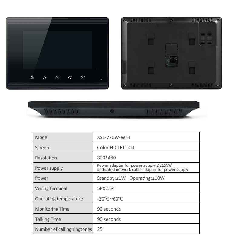 M4-V70W factory direct good quality WiFi intercom  video two way wireless doorbell with waterproof camera video door phone