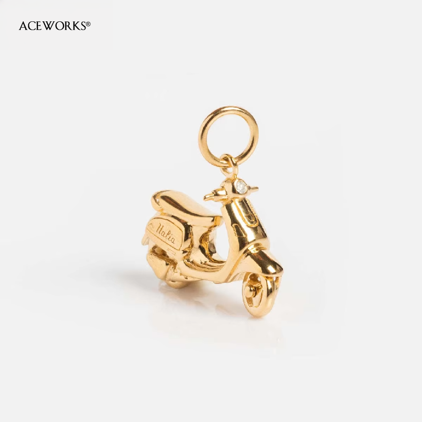 Motorcycle Charm Gold