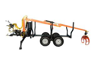 Nuevo remolque de carga de cargador forestal de tala de madera de bosque ATV 450 con grúa hidráulica y pinza - Product Image 3