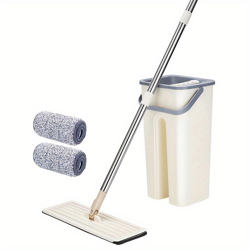 ชุดสีขาว (ไม้ถูพื้น + ถังน้ำ + ผ้า 2 ผืน)