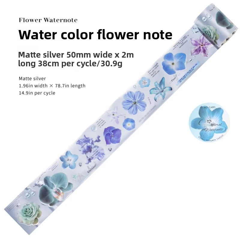 F Notas florales teñidas de agua azul