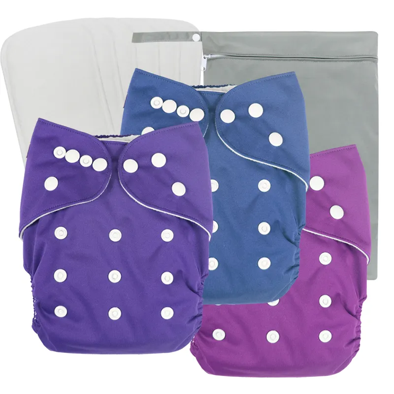 Pañales de tela de bolsillo lavables reutilizables Famicheer con inserto pañales lavables para bebés juego de tela de la mejor calidad