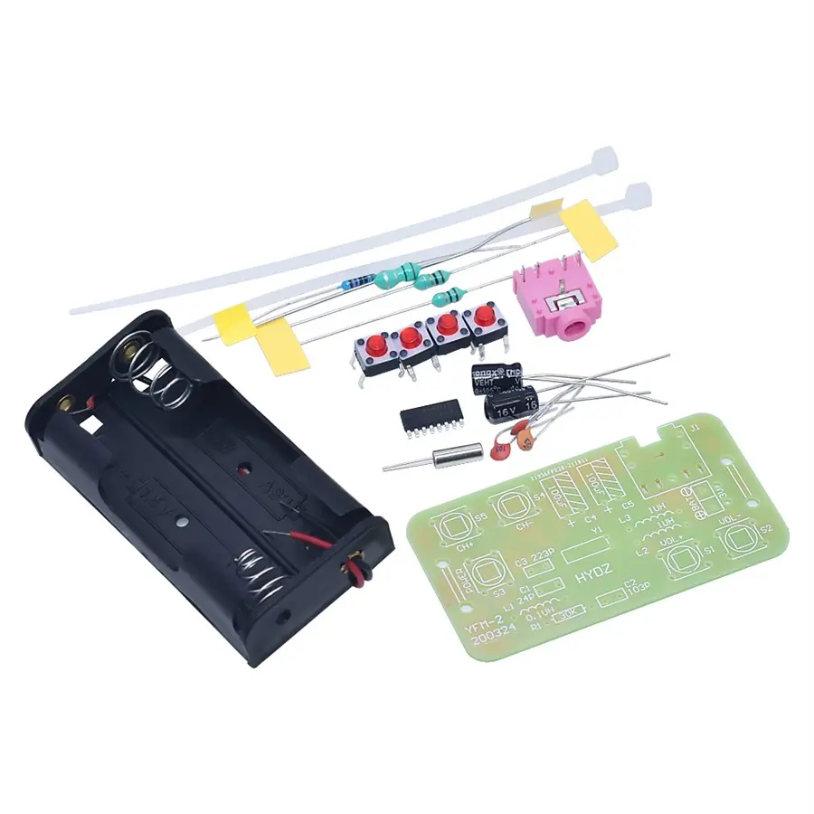 Radio estéreo FM Kit de bricolaje Transmisor de radio FM inalámbrico y módulo receptor Modulación de frecuencia Práctica de soldadura