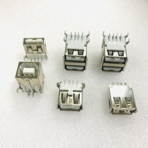 单排4针水平90度白色USB 2.0 a型母连接器双层8针 + 4针 - Product Image 4