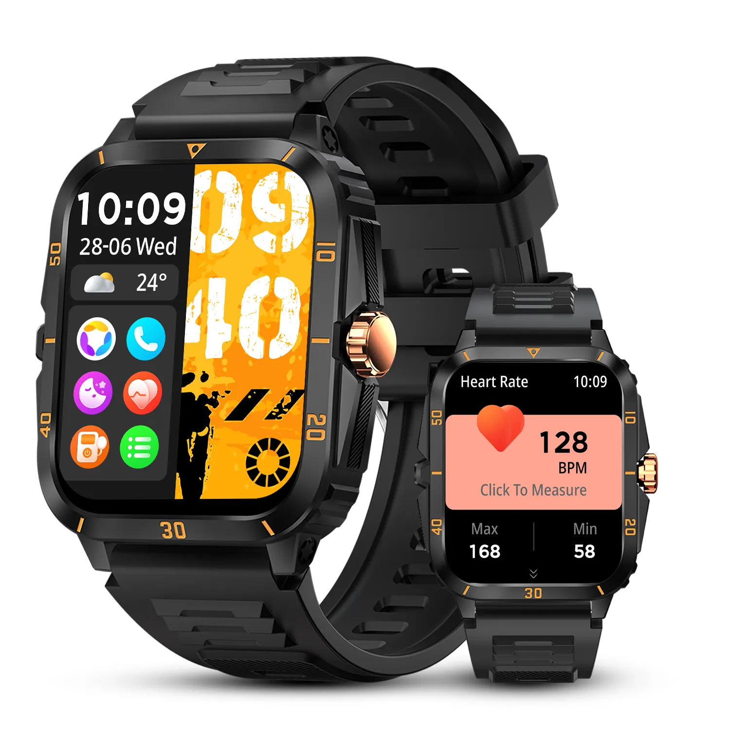 Llamada directa de fábrica Cámara Video Salud Reloj Marca Logotipo propio Relojes Fitness Digital Deporte al aire libre Smartwatch para hombres Pulsera