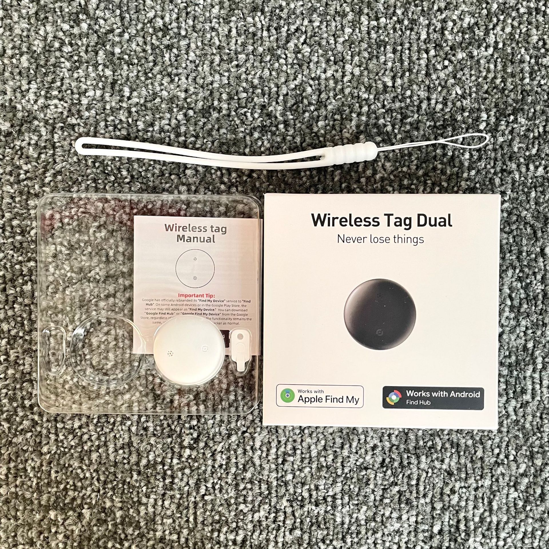 dual system white lanyard