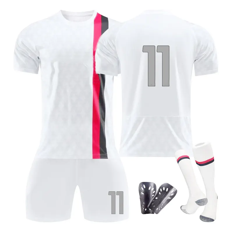 Комплект униформы 23-24 Молодежная белая крупная американская футбольная рубашка, сетчатый чистый футбольный мяч