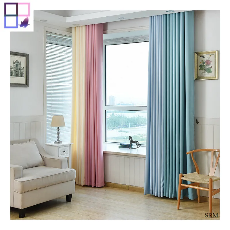 Chất lượng cao sản phẩm mới Trung Quốc bán buôn Linen cái nhìn màn Polyester rắn vải rèm