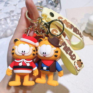 Garfielded Keychain phim hoạt hình mèo xe <span class=keywords><strong>Keyring</strong></span> Túi Clip Quà Tặng bán buôn - Product Image 3
