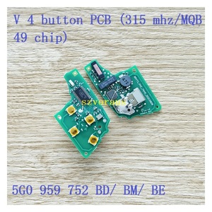 カーキートランスポンダーチップスーパーチップ<span class=keywords><strong>V</strong></span>-WボタンPCB315 mhz/MQB49チップ (5G 0 959 752 BD/ BM/ BE用)