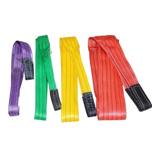 Eslinga plana de doble capa con alta resistencia a la tracción para cargas extremas.