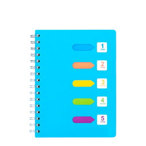 Cuaderno personal A5, 5 temas con divisores de página y pestañas de índice, cuaderno espiral encuadernado con alambre, cuaderno escolar para adolescentes, cuaderno multisujeto