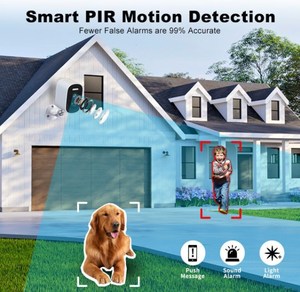 Cámara DE SEGURIDAD Wifi de 5MP con detección humana PIR alimentada por batería Cámara de red compatible con la aplicación ICsee gratuita - Product Image 3