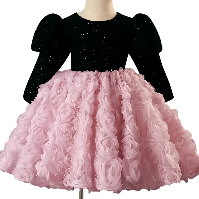 Vestidos de baile infantis de fábrica, vestidos de casamento para meninas, vestidos de princesa de 1 ano, vestidos de festa para meninas, vestidos de flores