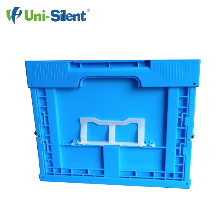 Uni-Im Lặng Công Suất Nhỏ Có Thể Xếp Chồng Hộp Nhựa Màu Xanh Đục Thùng Nhựa Folding Container Doanh Thu Thùng LX403024W