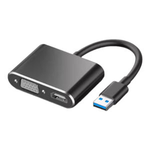 Convertidor de PC de pantalla dual de 1080p Adaptador VGA a VGA HDMI 2 en 1 con fuente de alimentación de audio para cables de audio y video