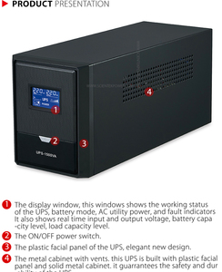 Fuente de alimentación UPS con pantalla LCD de 600VA, inversor de onda sinusoidal pura UPS con entrada de batería, salida de 12V, 220V con batería - Product Image 3