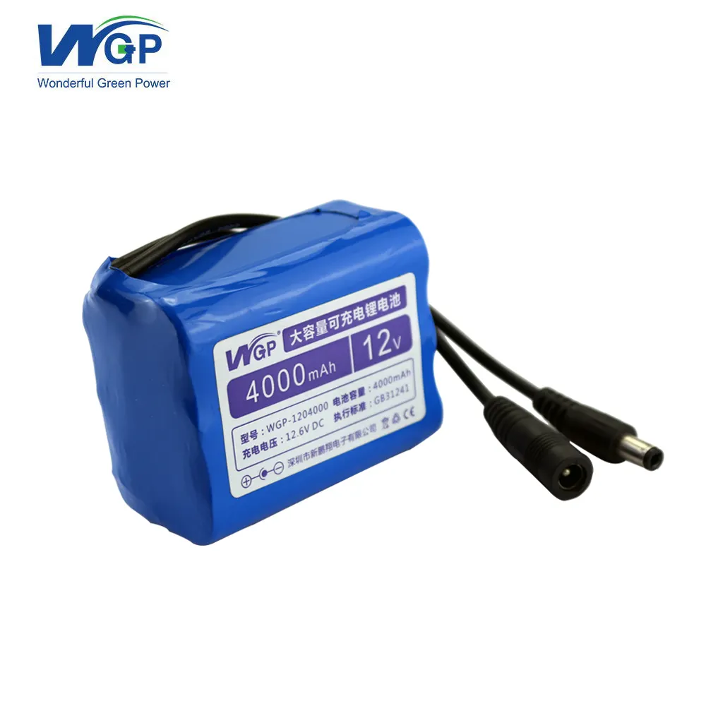 Formato su misura 12 volt 4Ah agli ioni di litio batteria di backup 18650 li batteria agli ioni di 12 V con 3S2P