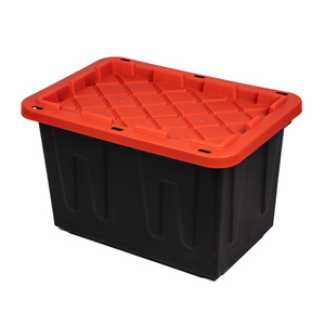 Caja de almacenamiento de plástico de 23 galones con tapas Contenedor de almacenamiento duradero de alta resistencia Contenedores de almacenamiento de plástico anidados y apilados - Product Image 2