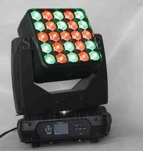 25pcs 15W LEDCOBマトリックス回転式ムービングヘッドライトシングルコントロールステージ照明結婚式のパーティーショー用