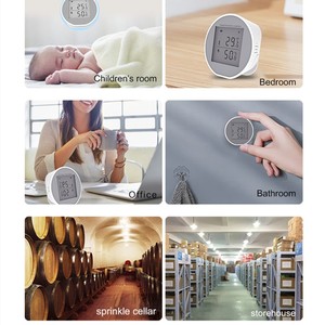 Sensor inteligente de temperatura y humedad para el cuidado de la salud, función de alarma con Control de voz, WiFi, pantalla LCD, Impresión de logotipo, TUYA - Product Image 2