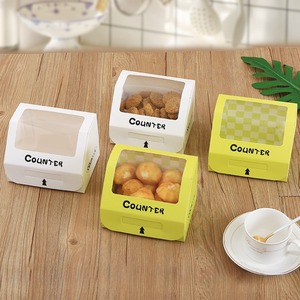 Chất lượng cao tùy chỉnh mở cửa sổ hộp giấy cuộn khăn Puff bánh bao bì hộp cửa hàng món quà tráng miệng bánh mì hộp takeout - Product Image 1