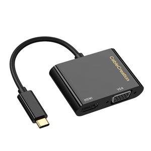 Cable Creation 2 in 1 USB Typ C zu HDMI VGA Adapter 4K @ 60Hz VGA 1080P 60Hz Typ C zu HDMI VGA - Product Image 1