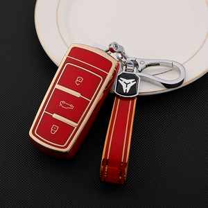 ビジネススタイルキーカバースマートカーキーケースVWゴルフティグアンパサートラビダJetta Bora Beetle Magotan Sagitar Santana Sharan用