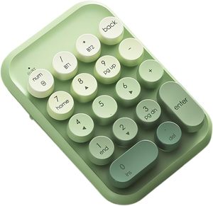 Portable Wireless <strong>Numeric</strong> Pad 2.4G Dual Mode Connection Number <strong>Keyboard</strong> 18-Key Retro Round Keycaps for Pc/Desktop/Laptop - Product Image 1