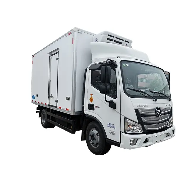 बिक्री के लिए चीन आपूर्तिकर्ता 2 एक्सल 6 पहिये 4x2 रेफ्रिजरेटर बॉक्स ट्रक फोटॉन कूलिंग वैन फ्रीजर ट्रक