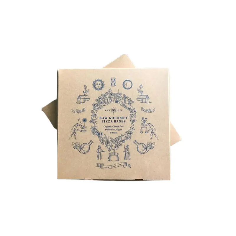 Scatole di carta patinata in cartone ondulato a basso prezzo materiali riciclati stampa personalizzata e confezione di scatole per Pizza con Logo