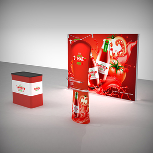 Stand espositivo con struttura in alluminio modulare personalizzato per esposizione fieristica 10 ftx10ft con vetro per gioielli da banco - Product Image 1