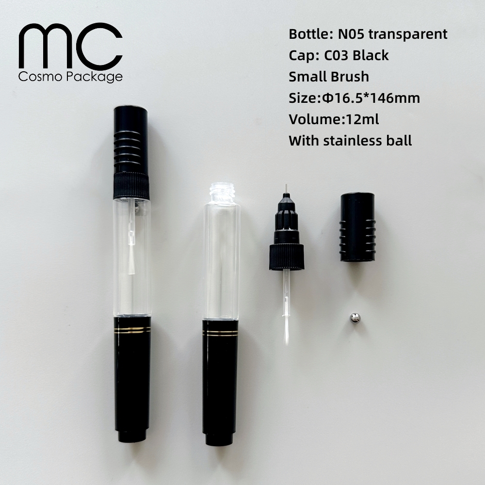 Flacon Transparent N05+Bouchon Noir C03+Boule