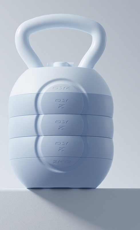 Kettlebell bleu de 2 à 10 kg - poids ajustable