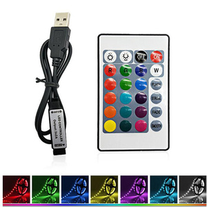5 в-24 в мини RGB LED контроллер USB Инфракрасный ИК 24 ключа дистанционного управления для 4pin светодиодные полосы света