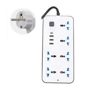 Güç şeridi 6 port soket 3 USB güç soketi ile 2M uzatma İngiltere tak soket