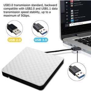 适用于笔记本电脑台式机IMacs高速数据的高速超薄外部USB 3.0光驱DVD RW光盘写入器刻录机播放器 - Product Image 5