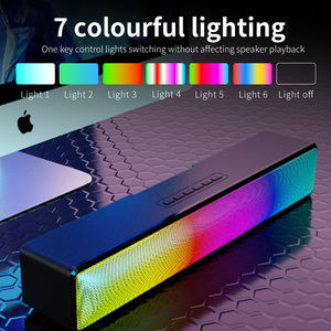 Sistema de cine en casa SubWoofer de graves pesados altavoces de luz LED RGB Barra de sonido estéreo Bluetooth inalámbrico Gaming PC altavoz de ordenador - Product Image 3